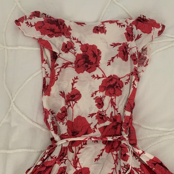 Free People French Quarter Wrap Mini Dress Hot Pink Floral - Picture 11 of 14